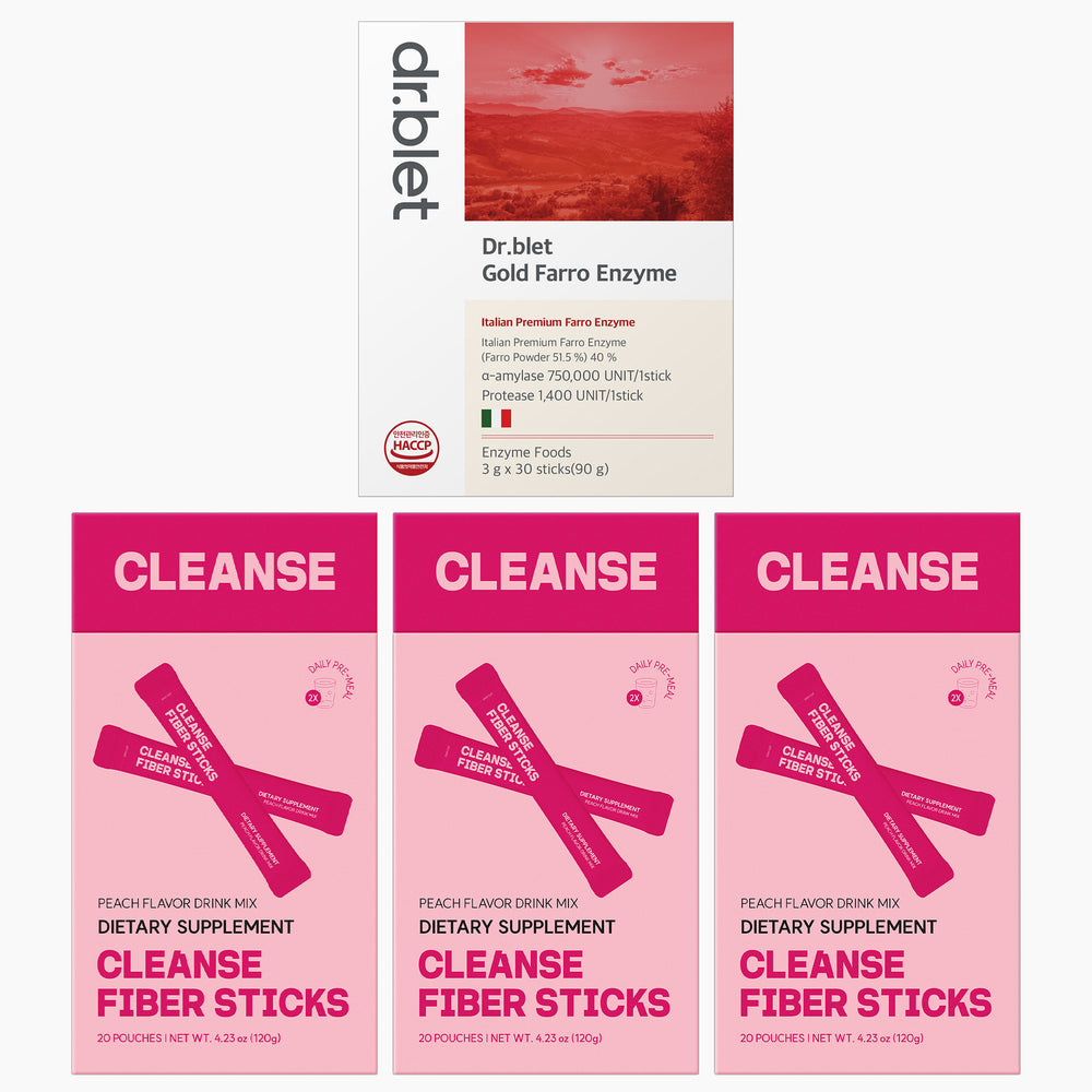 Cleanse Fiber Sticks 3 Boxes + dr.blet Gold Faro Enzyme 1 Box