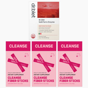 Cleanse Fiber Sticks 3 Boxes + dr.blet Gold Faro Enzyme 1 Box