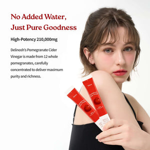 Delinosh Pomegranate Cider Vinegar 2 Boxes A lighter habit, a purer vinegar. Raw, unfiltered pomegranate vinegar made from 12 whole fruits — smooth, tangy, and only 1 kcal. 100% raw & unfiltered Turkish pomegranate vinegar Zero sugar, only 1 kcal per stic