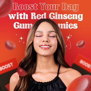 dr.blet red ginseng boost gummies 60 lifestyle image showing a woman enjoying daily wellness with red ginseng gummies
