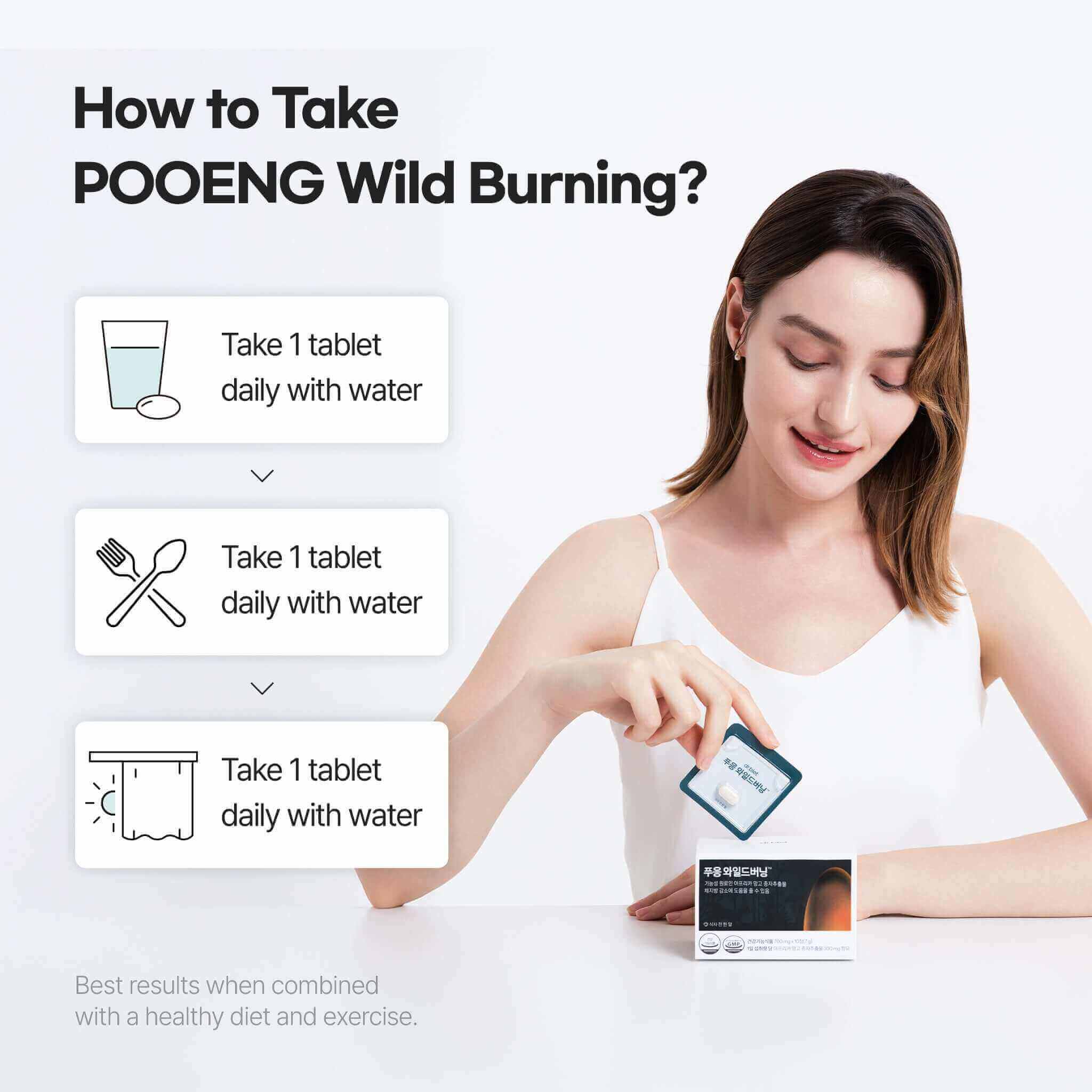Pooeng Wild Burning 3 Boxes Burn smarter, before you even eat. Clinically backed Wild Mango formula to help reduce body fat — just one tablet before meals. Wild Mango extract for fat reduction support Boosts metabolism and energy burn Take once daily befo